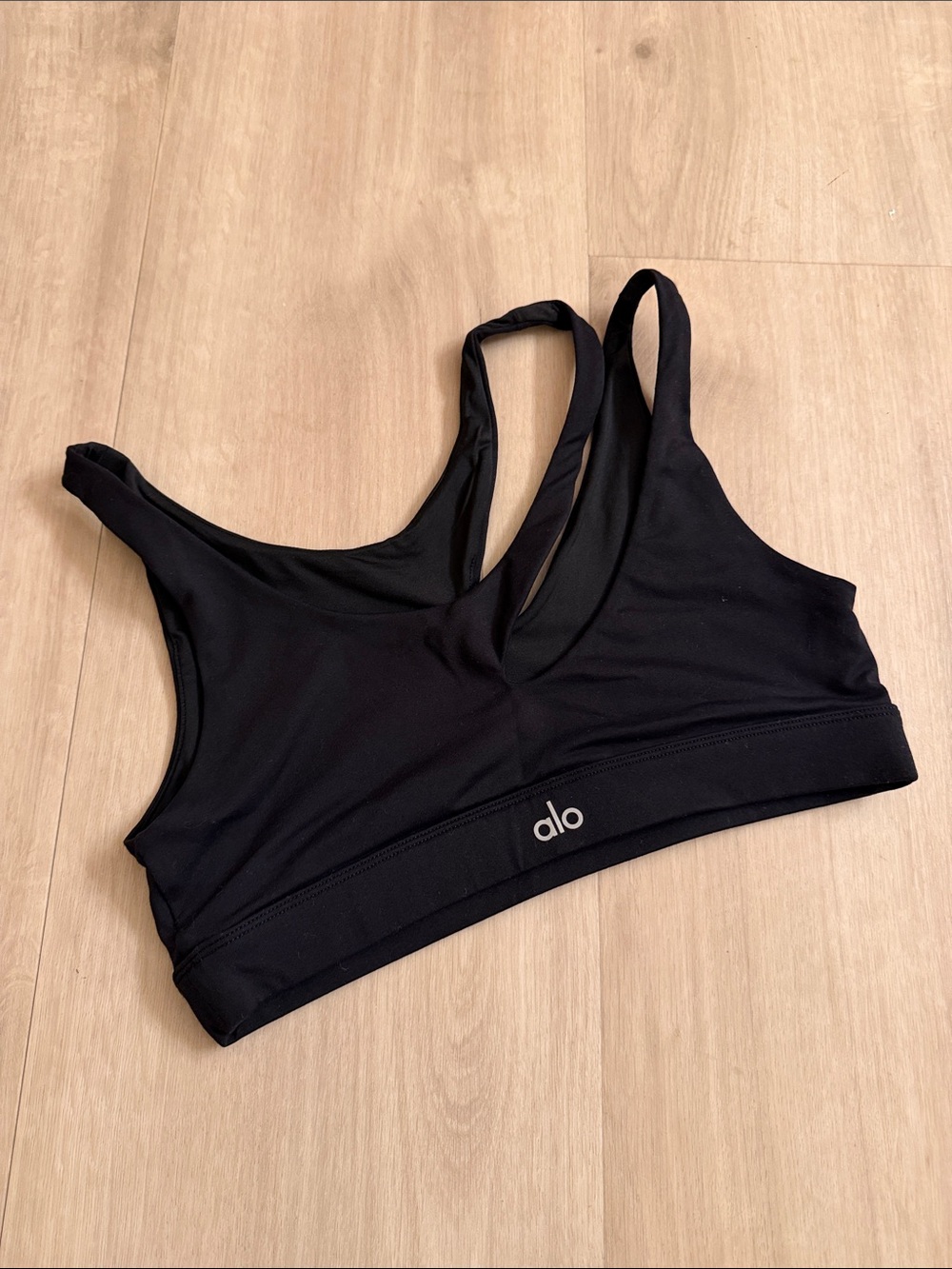 ALO Yoga Black Double-Strap Sports Bra